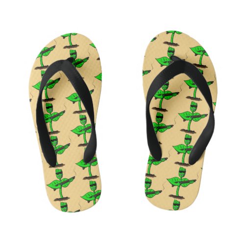 Germinator cyborg plant funny cartoon kids flip flops