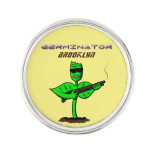 Germinator cyborg plant funny cartoon lapel pin