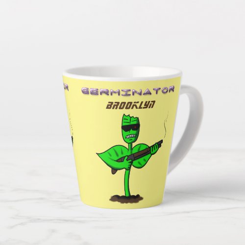 Germinator cyborg plant funny cartoon latte mug