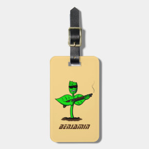 Germinator cyborg plant funny cartoon luggage tag