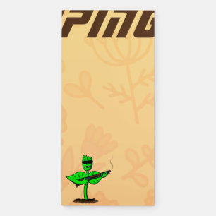Germinator cyborg plant funny cartoon magnetic notepad