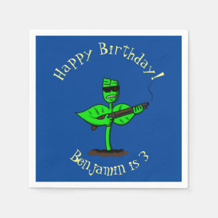 Germinator cyborg plant funny cartoon napkins