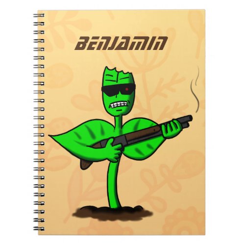 Germinator cyborg plant funny cartoon notebook