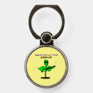 Germinator cyborg plant funny cartoon phone ring stand