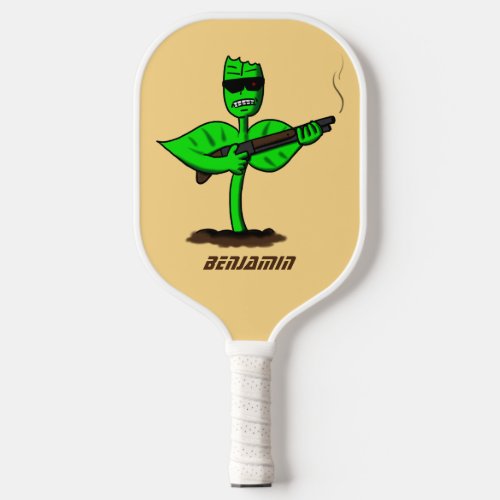 Germinator cyborg plant funny cartoon pickleball paddle