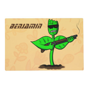 Germinator cyborg plant funny cartoon placemat