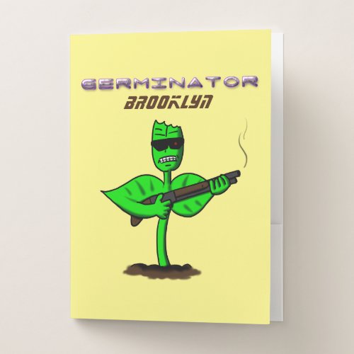 Germinator cyborg plant funny cartoon pocket folder