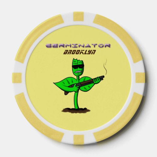 Germinator cyborg plant funny cartoon poker chips