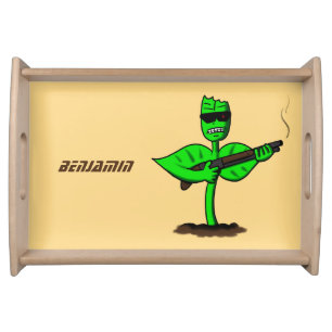 Germinator cyborg plant funny cartoon serving tray
