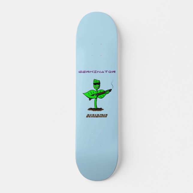 Germinator cyborg plant funny cartoon skateboard (Front)