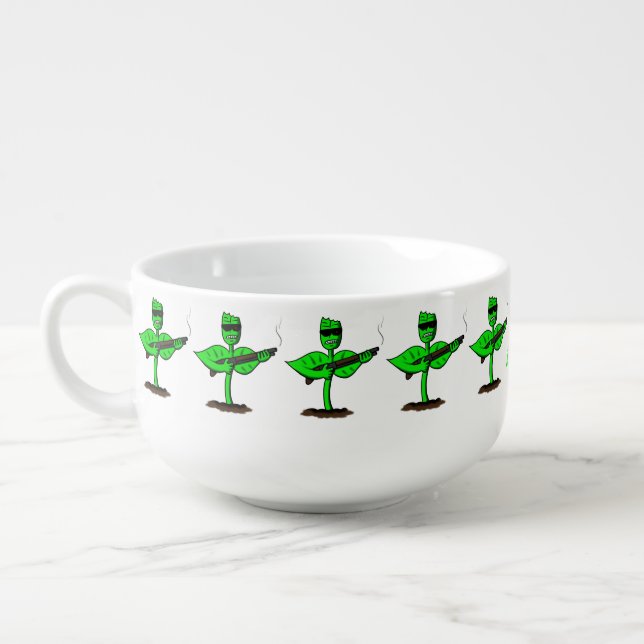 Germinator cyborg plant funny cartoon soup mug (Right)