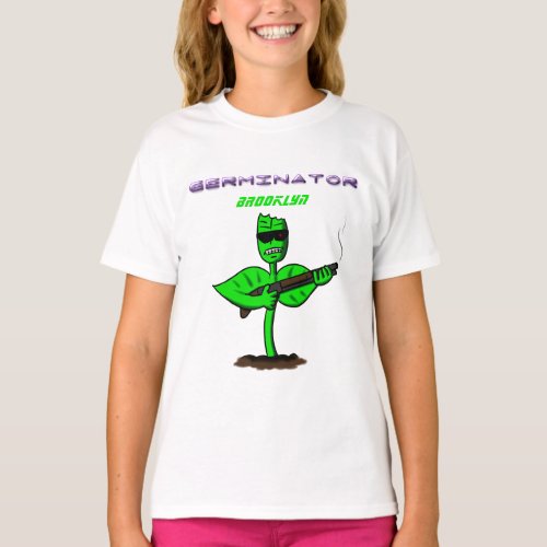 Germinator cyborg plant funny cartoon T_Shirt