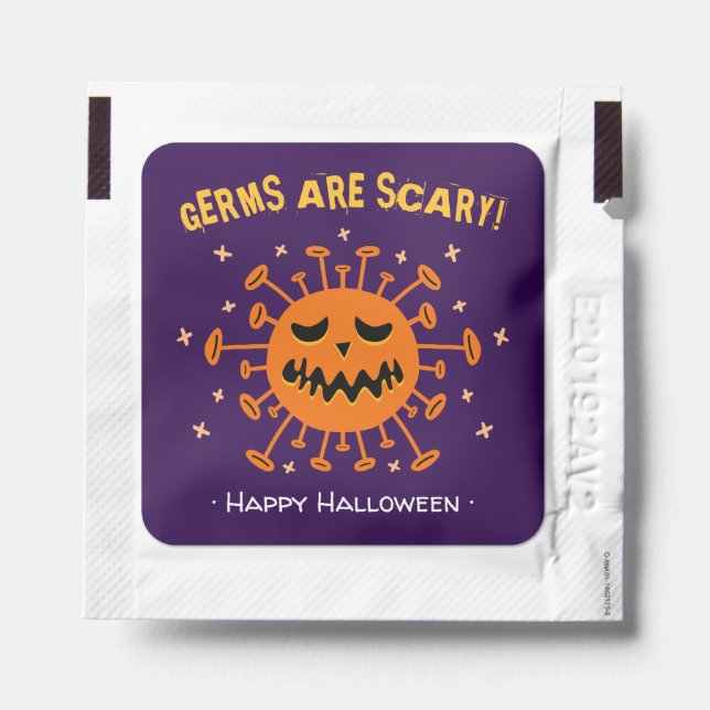 Germs Are Scary Funny Jack O' Lantern Halloween Hand Sanitizer Packet (Sticker on Packet)