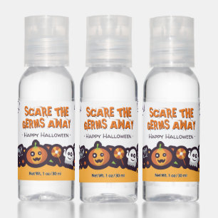 Germs Are Scary Happy Halloween Illustration Hand Sanitizer