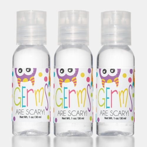 germs are scary Monster Hand Sanitizer Favor