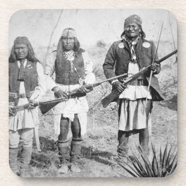 Geronimo and three of his Apache warriors, 1886 (b Beverage Coaster (Front)