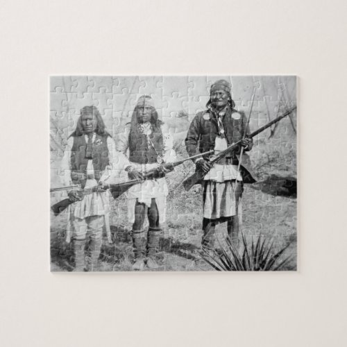 Geronimo and three of his Apache warriors 1886 b Jigsaw Puzzle