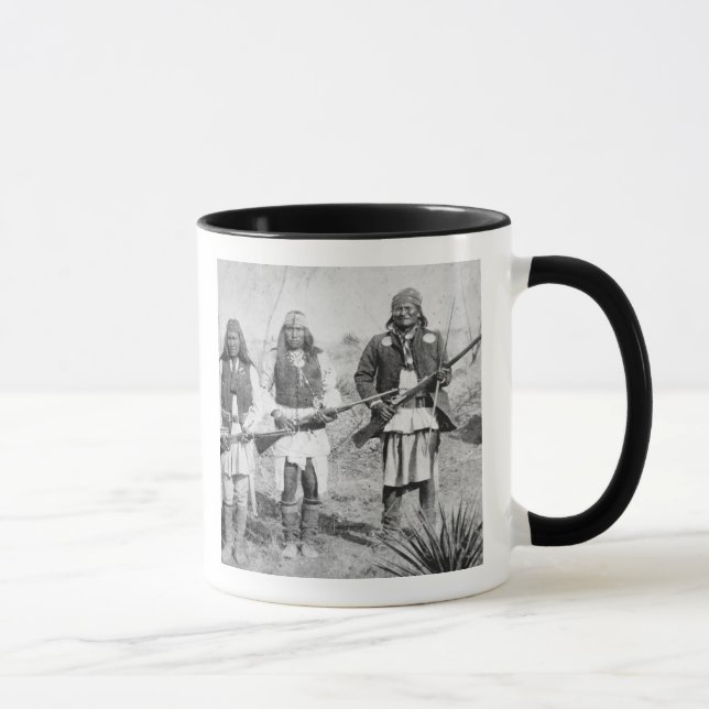 Geronimo and three of his Apache warriors, 1886 (b Mug (Right)