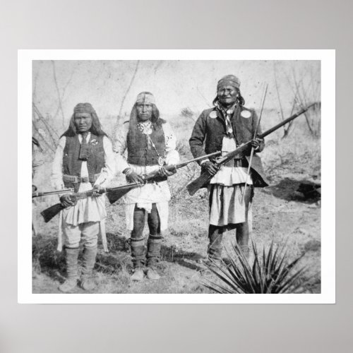 Geronimo and three of his Apache warriors 1886 b Poster