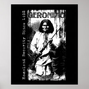 Geronimo Art Native American Apache Illustration Poster