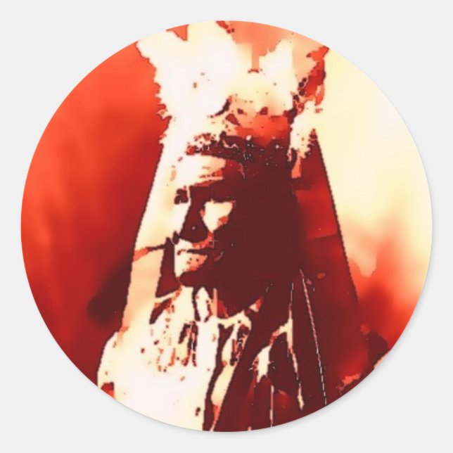 Geronimo Classic Round Sticker (Front)