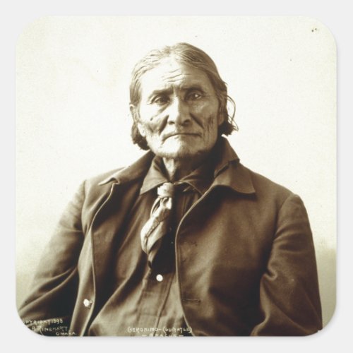 Geronimo Guiyatle Apache Native American Indian Square Sticker
