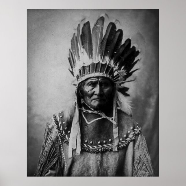 Geronimo in Head Dress Poster (Front)