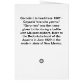 Geronimo in headdress 1907 cards (Back)