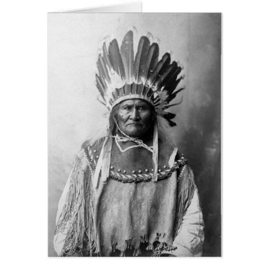 Geronimo in headdress 1907 cards (Front)