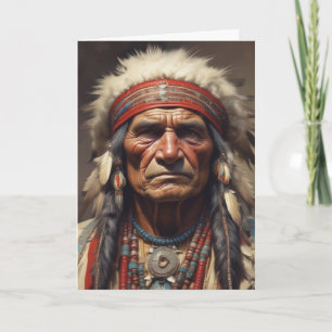 Geronimo Indian Chief Warrior Portrait Card