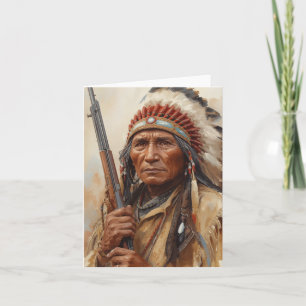 Geronimo Indian Chief Warrior Portrait Card