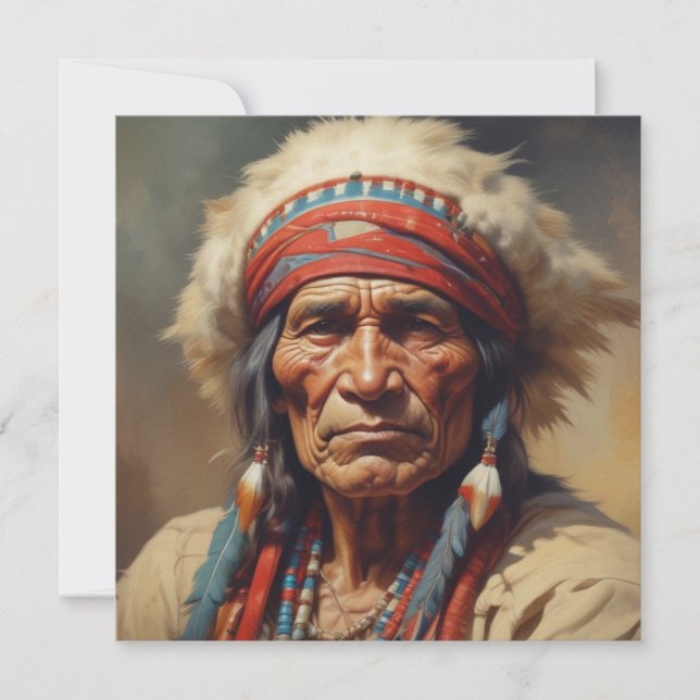 Geronimo Indian Chief Warrior Portrait Card (Front)