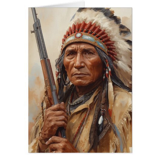 Geronimo Indian Chief Warrior Portrait Cards (Front)