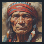 Geronimo Indian Chief Warrior Portrait Faux Canvas Print<br><div class="desc">İndian American Chiefs Art Collection</div>