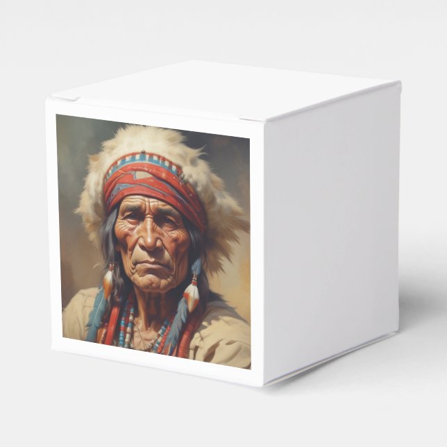 Geronimo Indian Chief Warrior Portrait Favor Boxes (Front Side)
