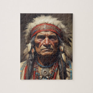 Geronimo Indian Chief Warrior Portrait Jigsaw Puzzle