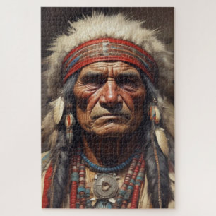 Geronimo Indian Chief Warrior Portrait Jigsaw Puzzle