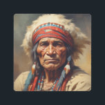 Geronimo Indian Chief Warrior Portrait Metal Print<br><div class="desc">İndian American Chiefs Art Collection</div>