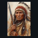 Geronimo Indian Chief Warrior Portrait Poster<br><div class="desc">İndian American Chiefs Art Collection</div>