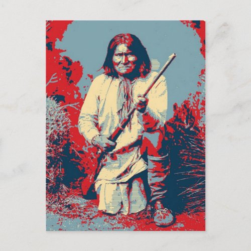 Geronimo Pop Art _ Apache Indian Warrior Chief Postcard
