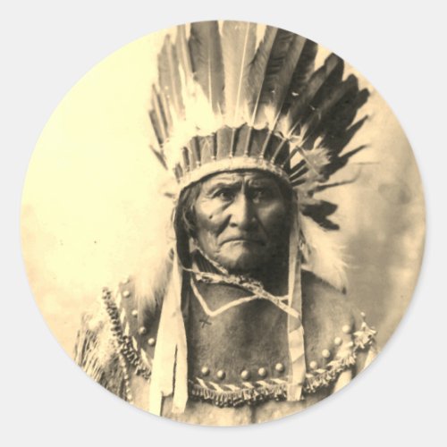 Geronimo Sepia Color  Classic Round Sticker