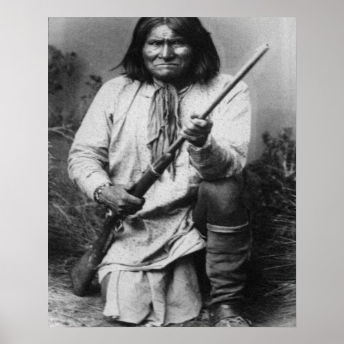Geronimo with Gun at the Ready Poster