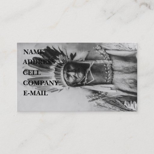 Customizable 'Geronimo with Headdress' Business Card Templates