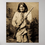 Geronimo With Rifle 1886 Vintage Indian Poster at Zazzle