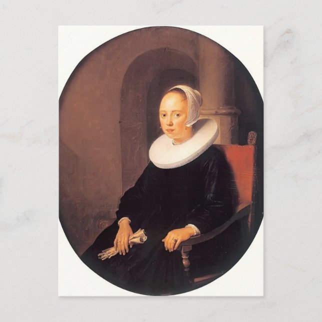 Gerrit Dou- Portrait of a Woman Postcard (Front)