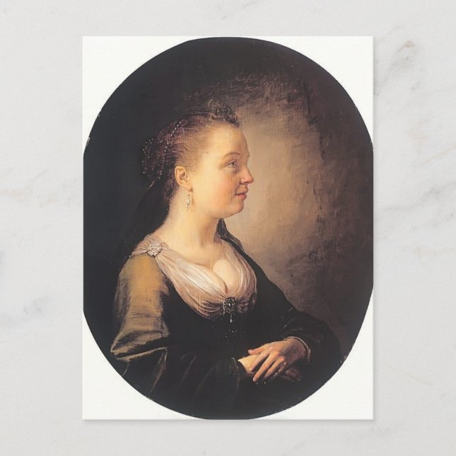 Gerrit Dou- Portrait of a Young Woman Postcard (Front)