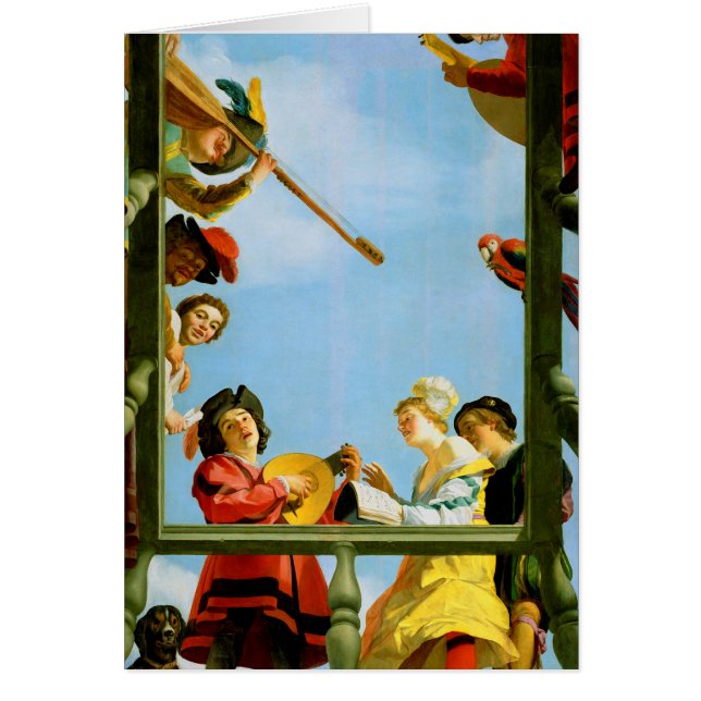 Gerrit Van Honthorst Musical Group Balcony Art Cards (Front)