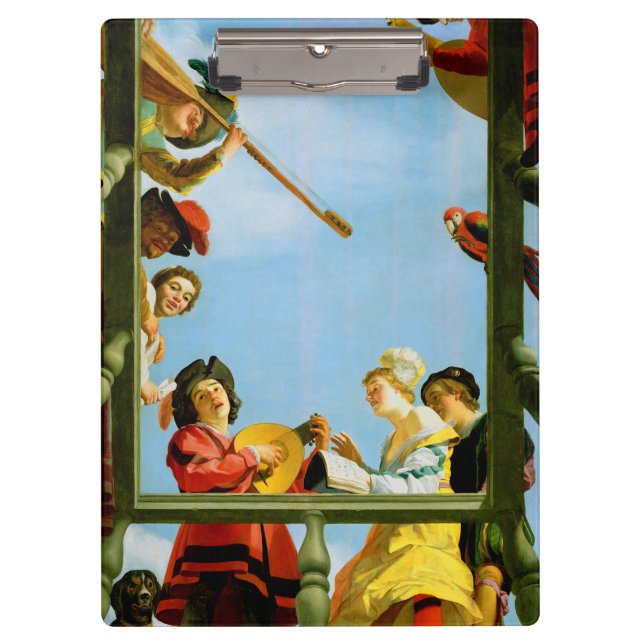 Gerrit Van Honthorst Musical Group Balcony Art Clipboard (Front)