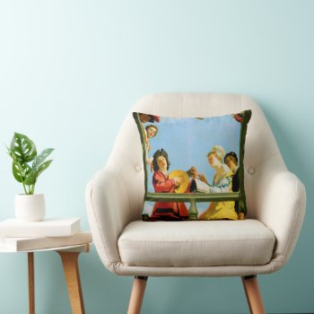 Gerrit Van Honthorst Musical Group Balcony Art Throw Pillow by Then_Is_Now at Zazzle