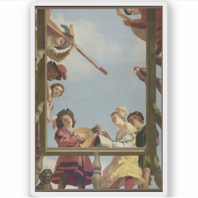 Gerrit van Honthorst - Musical Group on a Balcony Sticker (Front)
